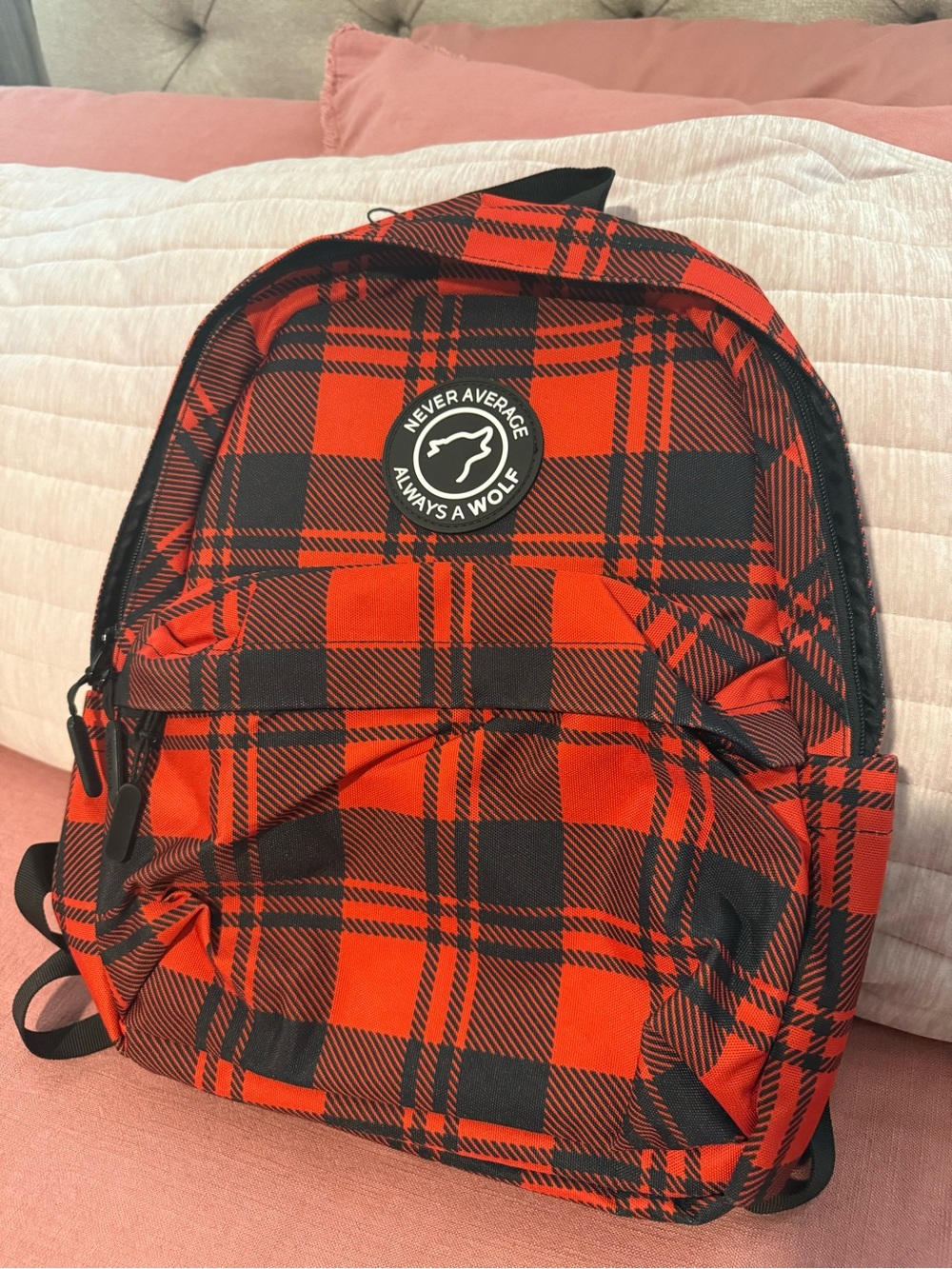 Wolfpak Red & Black Plaid Backpack